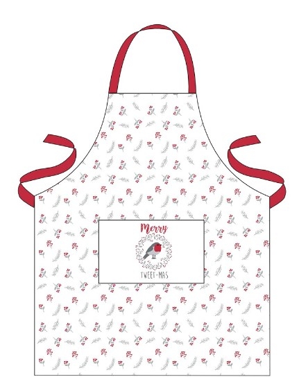 ROBIN TWEET-MAS 100% COTTON APRON