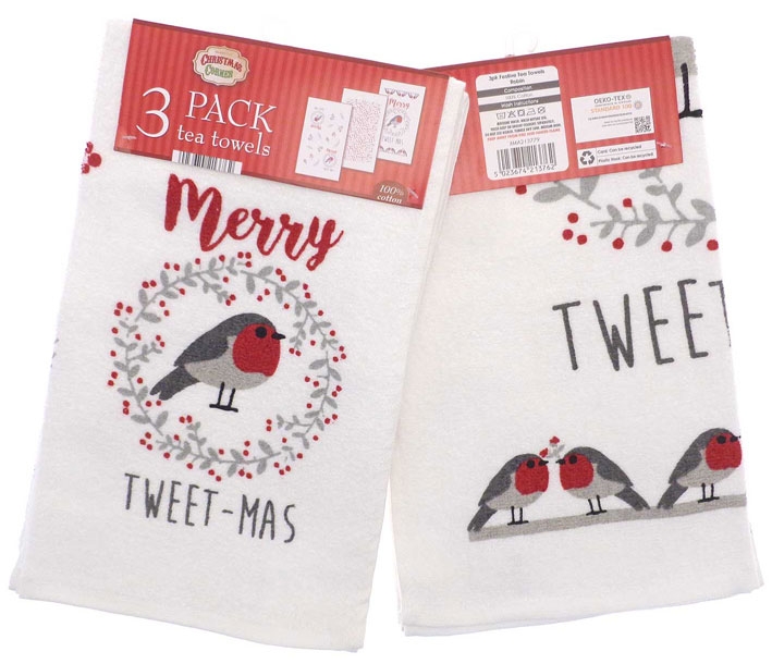ROBIN 3PK VELOUR KITCHEN TOWELS