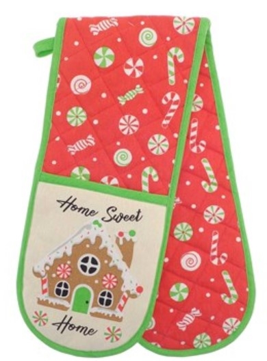CANDY CANE DOUBLE OVEN GLOVE