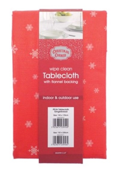 GINGERBREAD WIPE CLEAN TABLE CLOTH