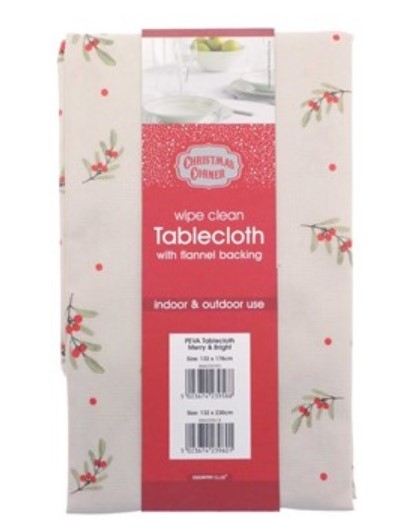 XMAS ROBIN WIPE CLEAN TABLE CLOTH