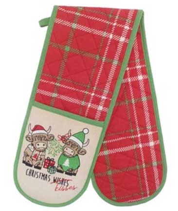 XMAS KISSES DOUBLE OVEN GLOVE