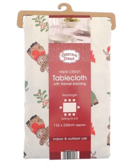 XMAS KISSES WIPE CLEAN TABLE CLOTH