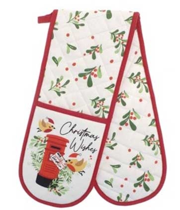 XMAS WISHES DOUBLE OVEN GLOVE