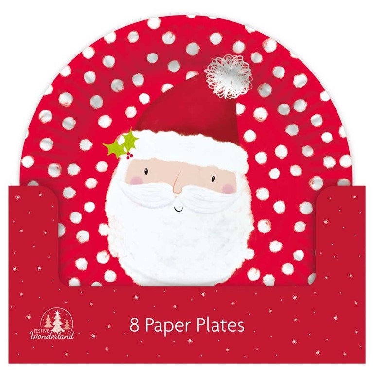 XMAS PARTY 8PK PAPER PLATES